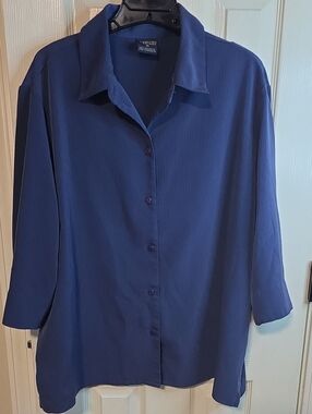 Allison Daley Slate Blue Blouse Ptp 26 .5 28 Long.